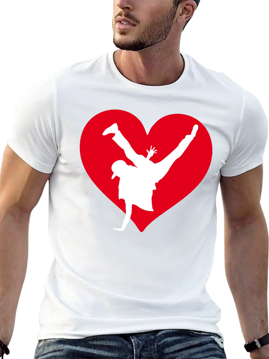 Breakdance Heart Graphic Tee - Black