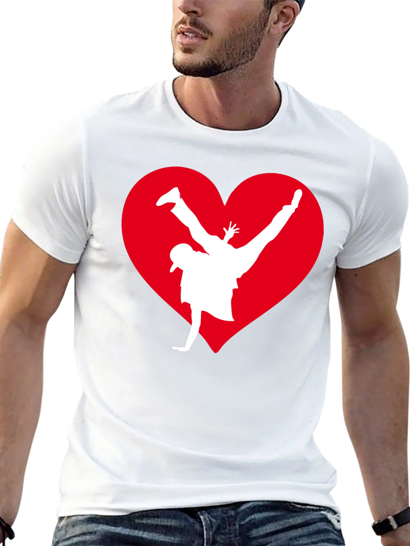 Breakdance Heart Graphic Tee - Black