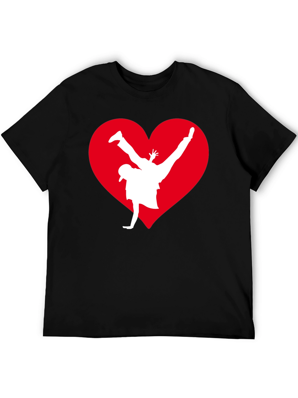 Breakdance Heart Graphic Tee - Black