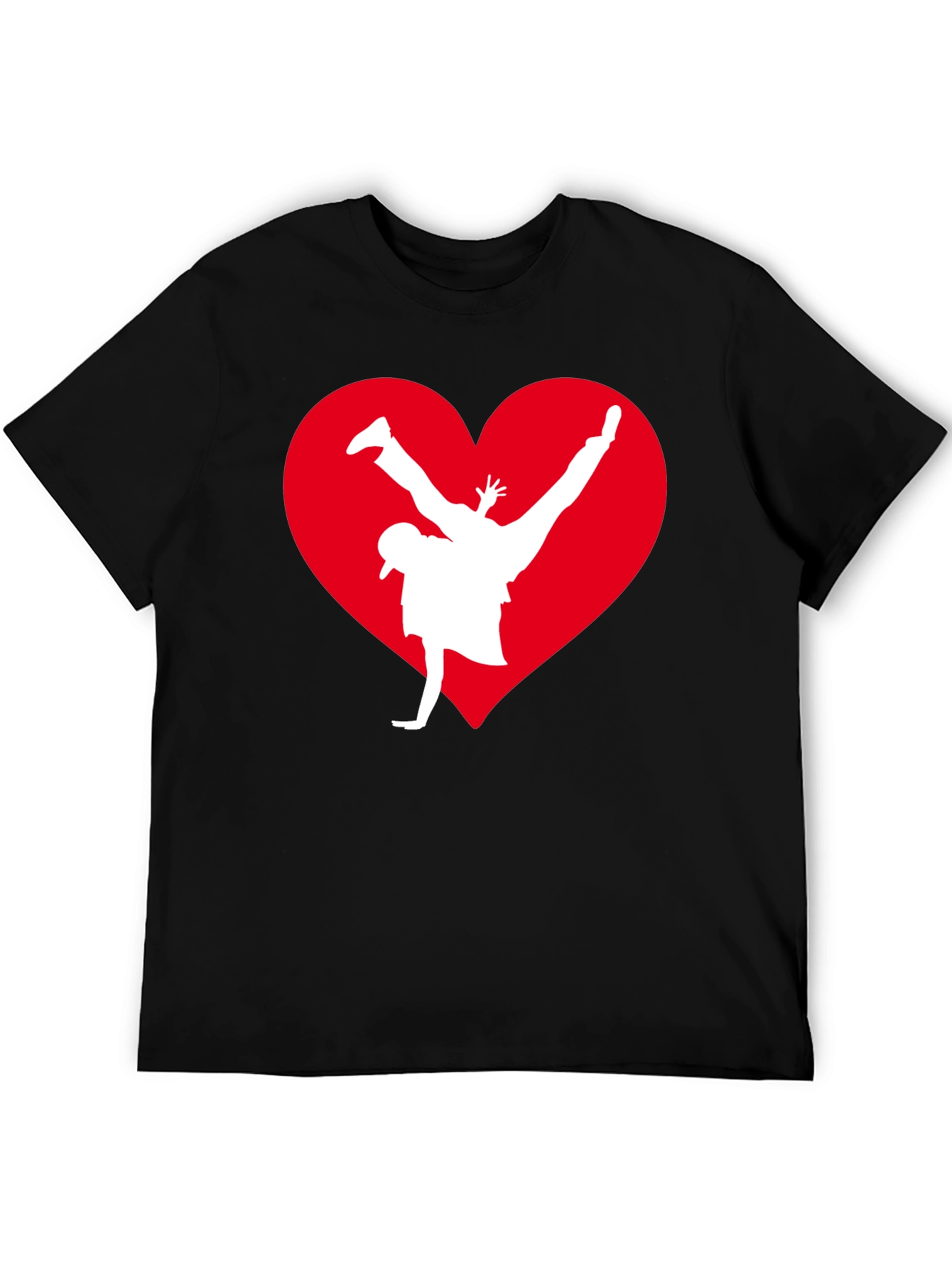 Breakdance Heart Graphic Tee - Black