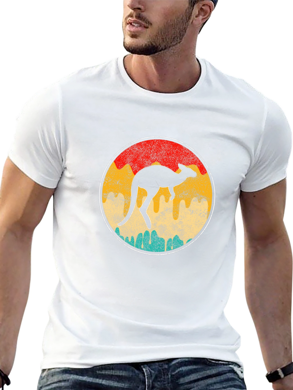 Retro Kangaroo T-Shirt - Unisex Black Tee