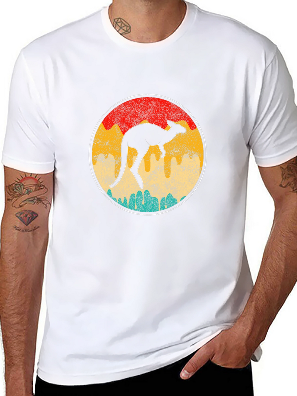 Retro Kangaroo T-Shirt - Unisex Black Tee