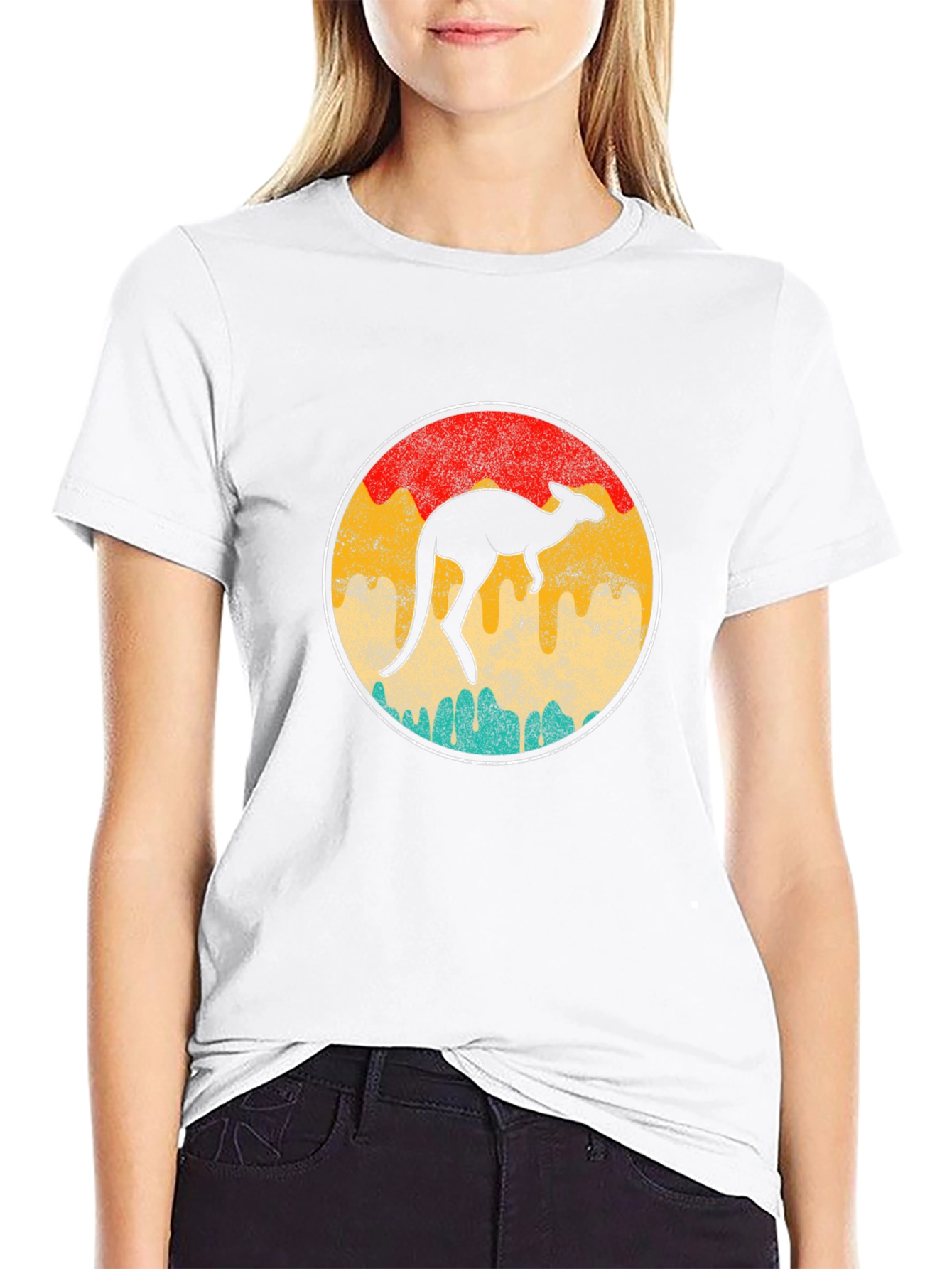 Retro Kangaroo T-Shirt - Unisex Black Tee