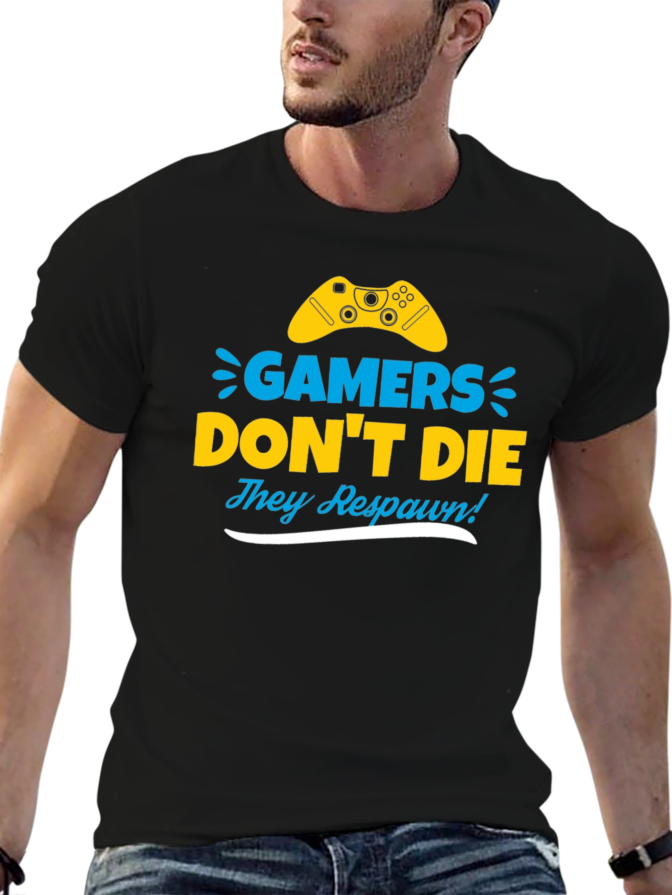 Gamers Dont Die They Respawn! Novelty T-Shirt