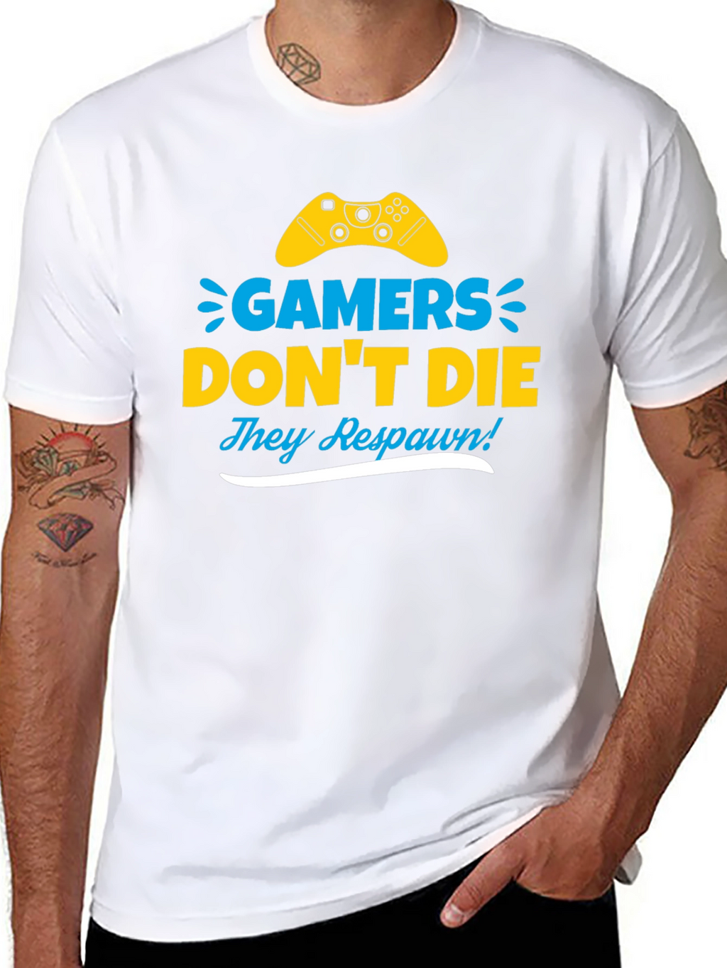 Gamers Dont Die They Respawn! Novelty T-Shirt