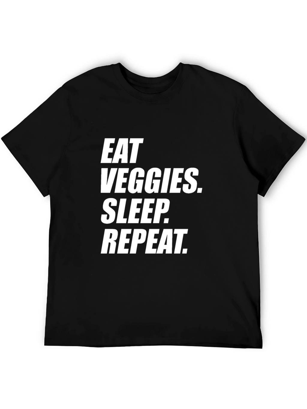 Eat Veggies Sleep Repeat Black Graphic Tee