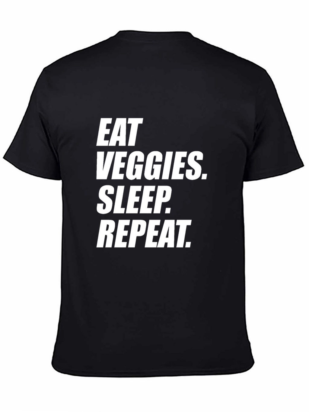 Eat Veggies Sleep Repeat Black Graphic Tee