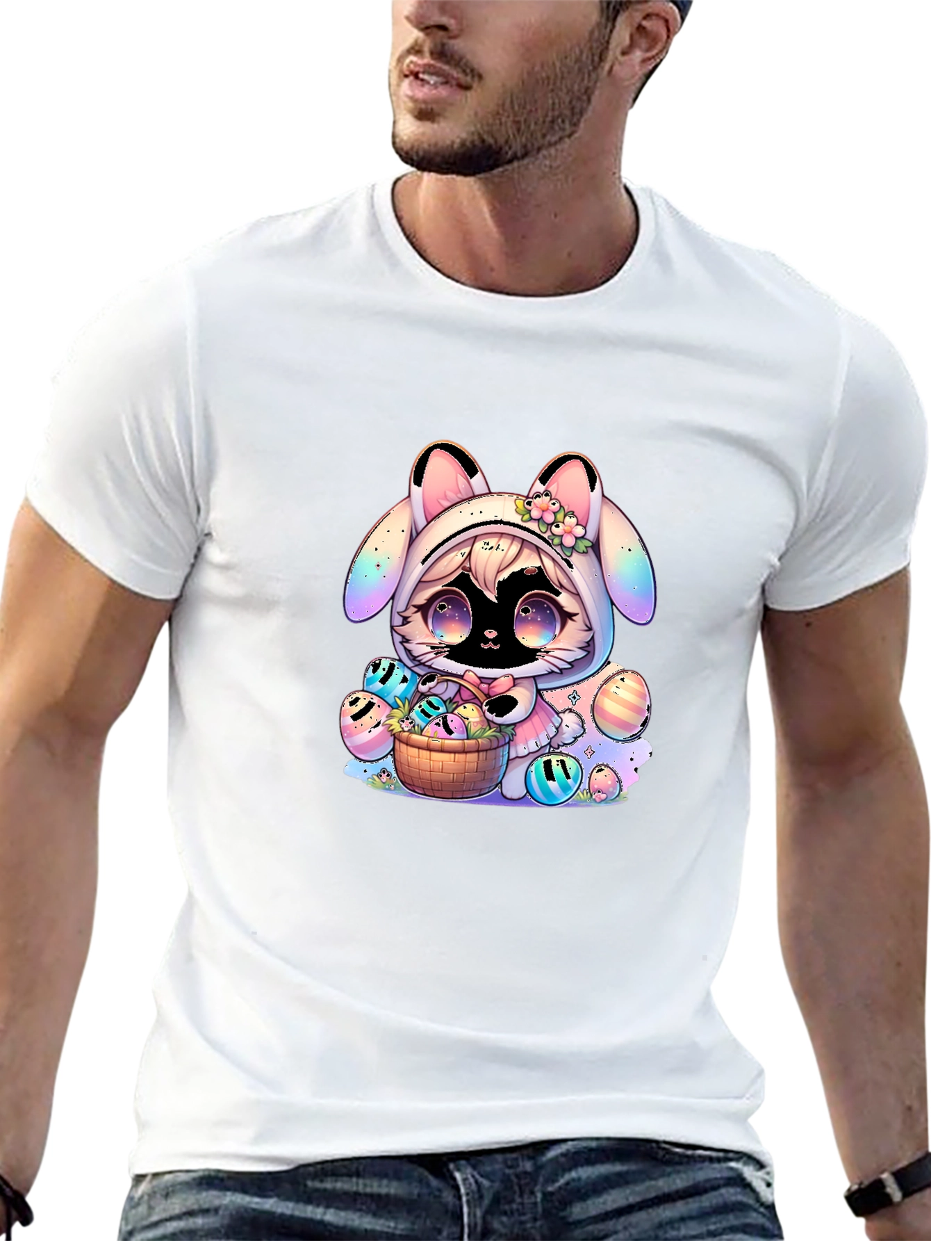 Cute Easter Bunny Anime T-Shirt