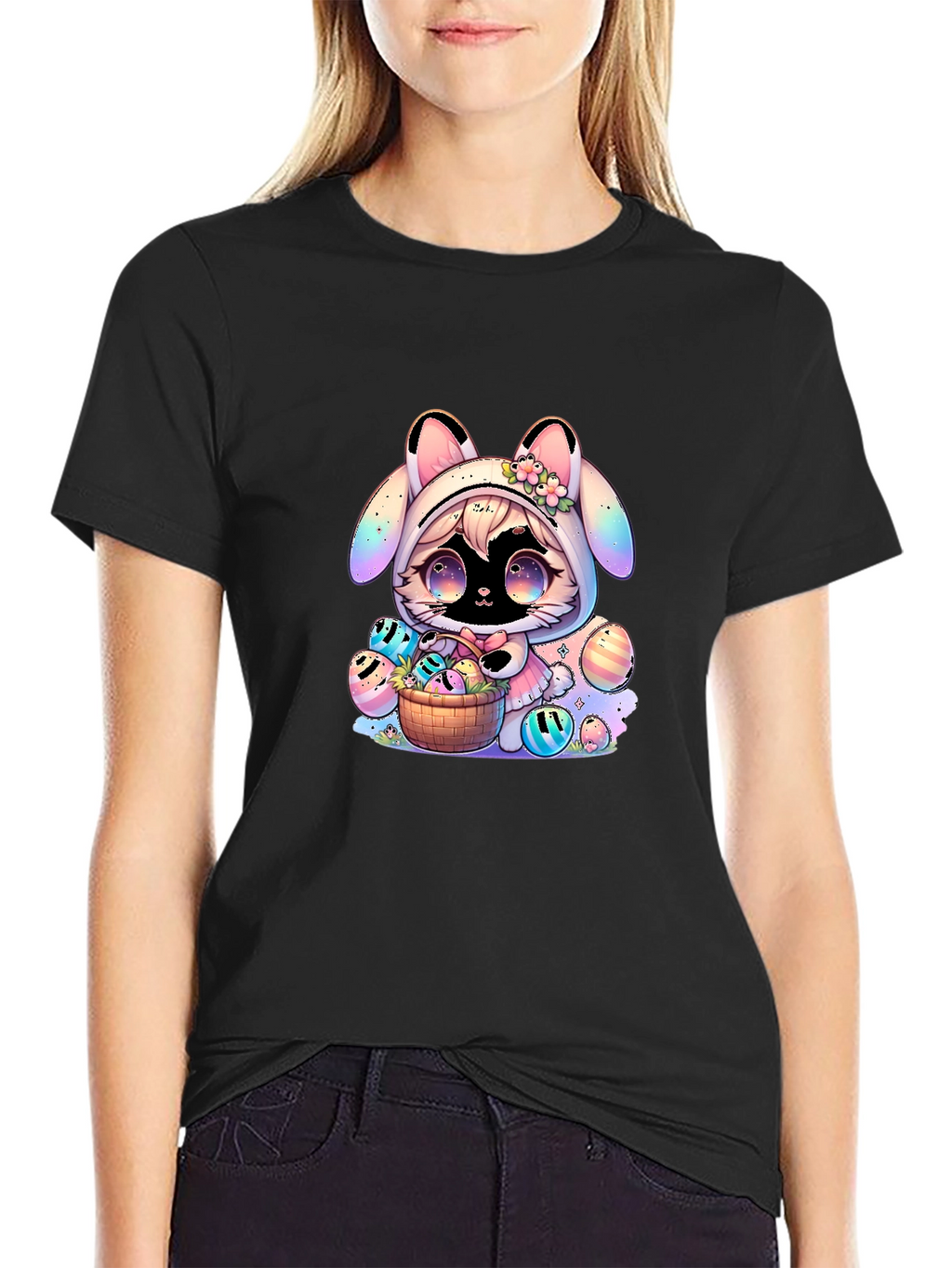 Cute Easter Bunny Anime T-Shirt