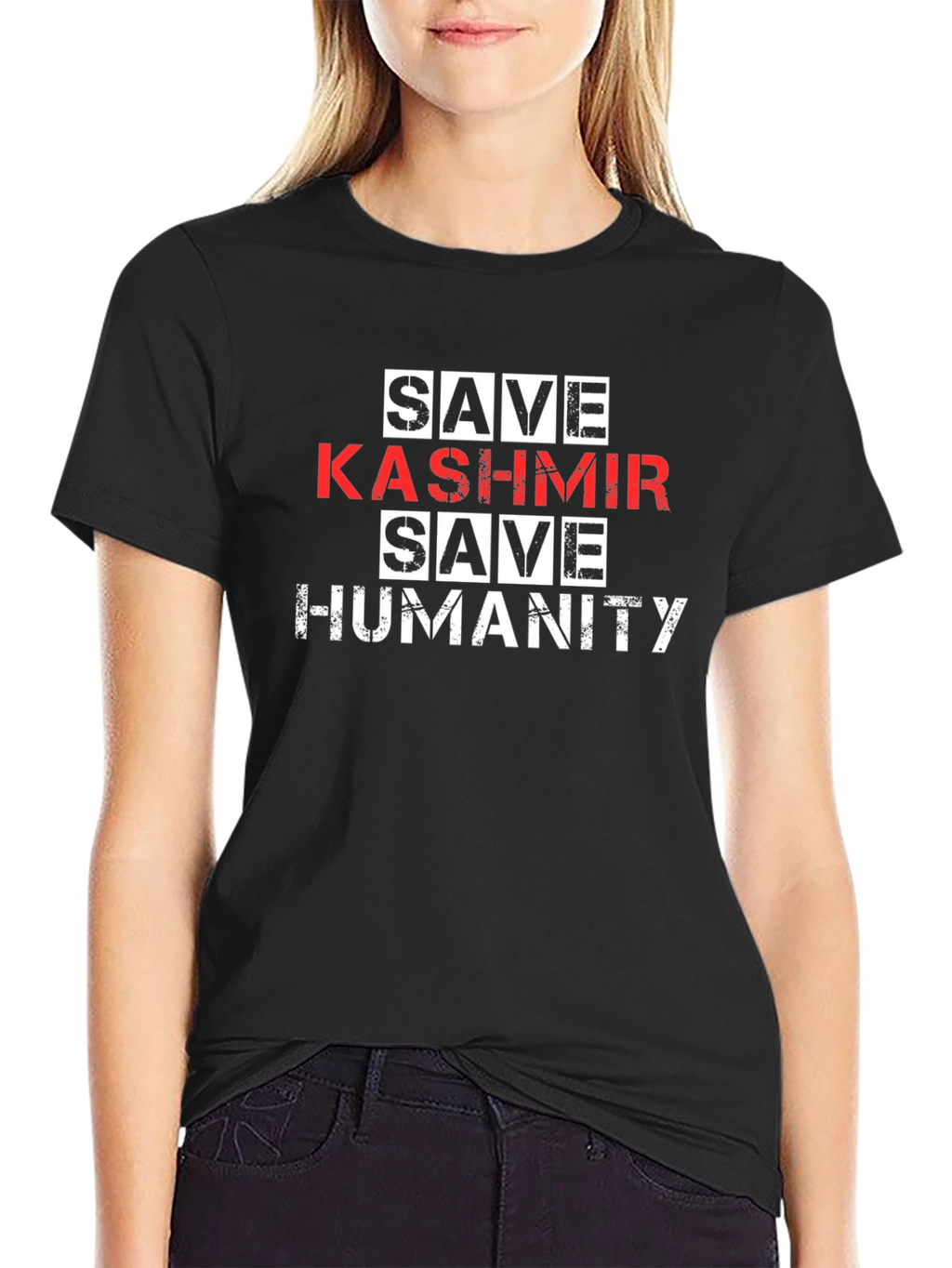 Save Kashmir T-Shirt - Black Graphic Tee