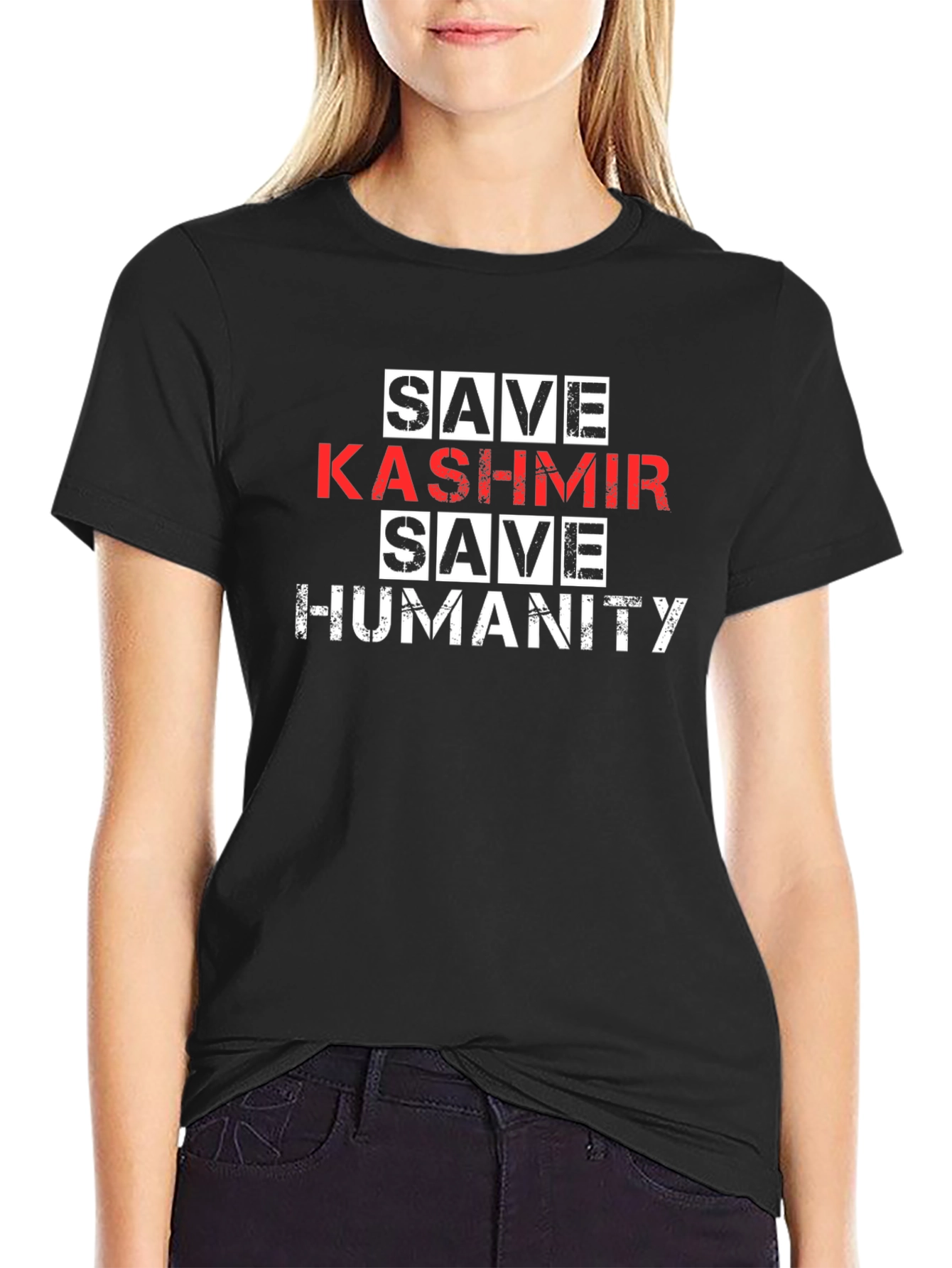 Save Kashmir T-Shirt - Black Graphic Tee