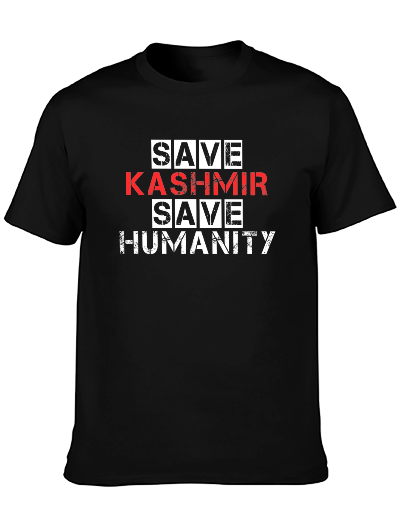 Save Kashmir T-Shirt - Black Graphic Tee