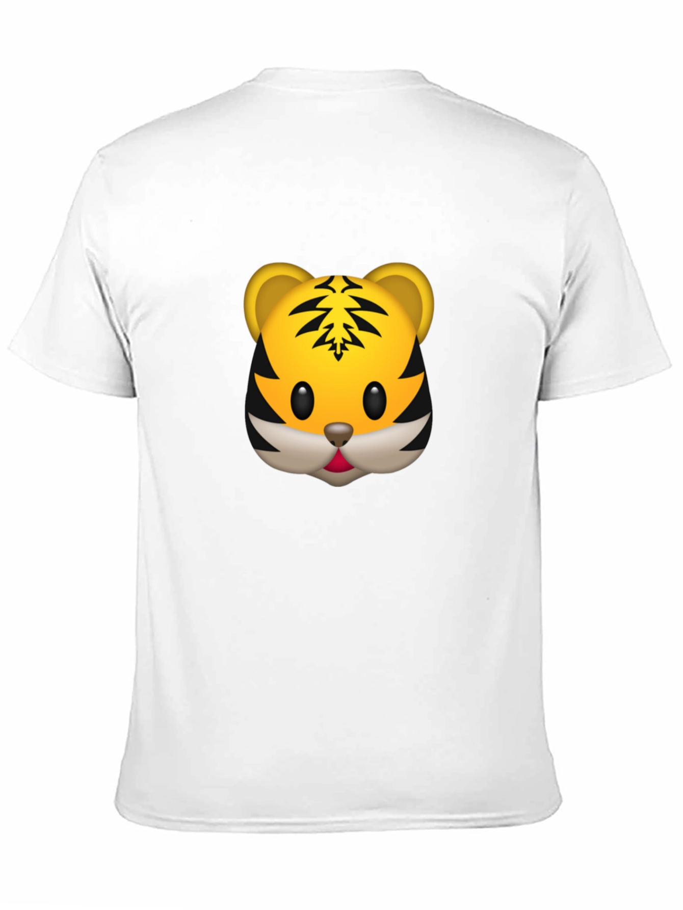 Tiger Emoji Graphic Tee - Black Cotton T-Shirt