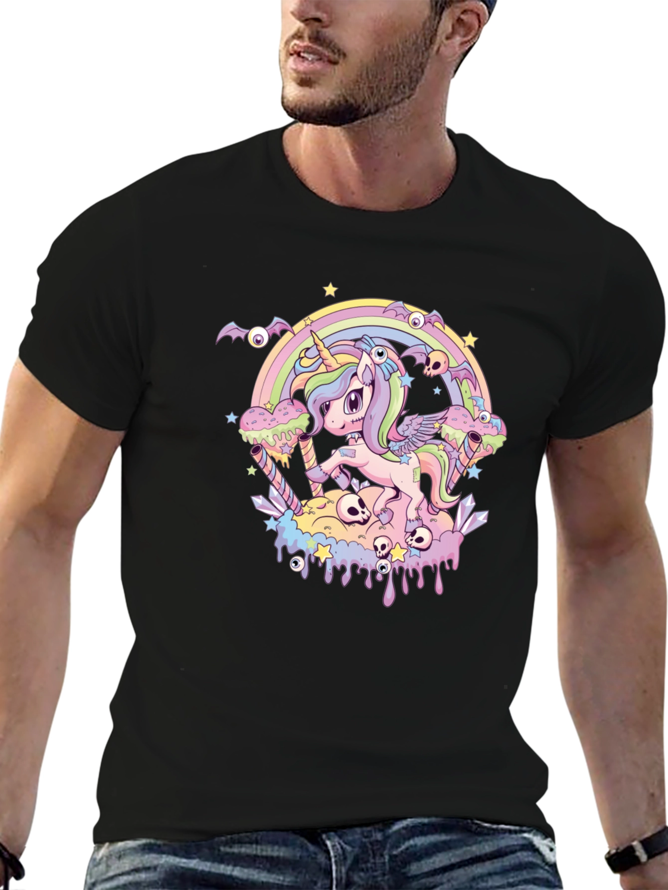 Pastel Goth Unicorn Graphic Tee