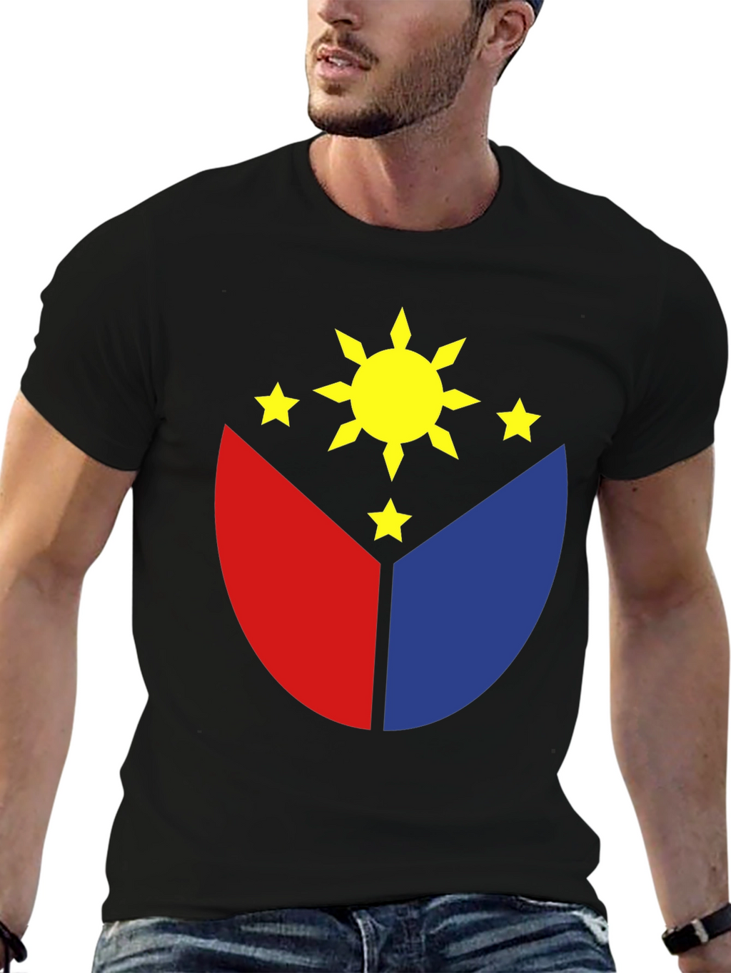 Philippines Flag Graphic T-Shirt - Black
