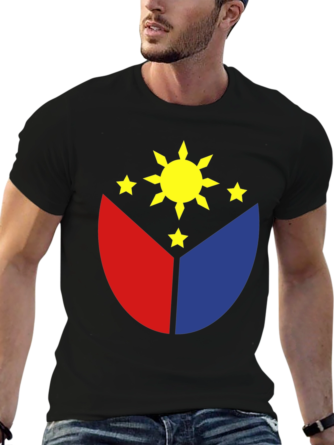 Philippines Flag Graphic T-Shirt - Black