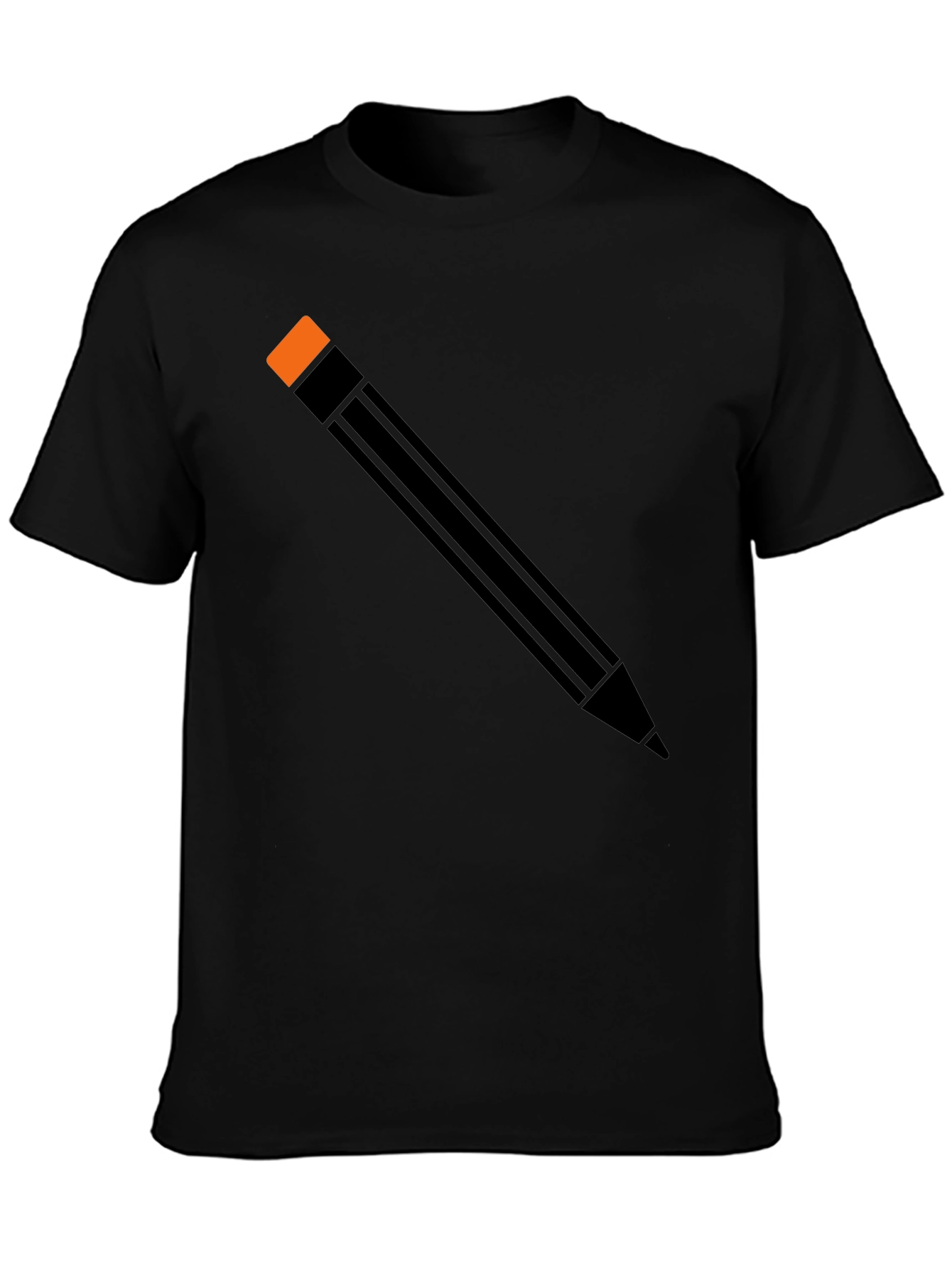 Pencil Graphic Tee - Unisex Black Cotton Shirt