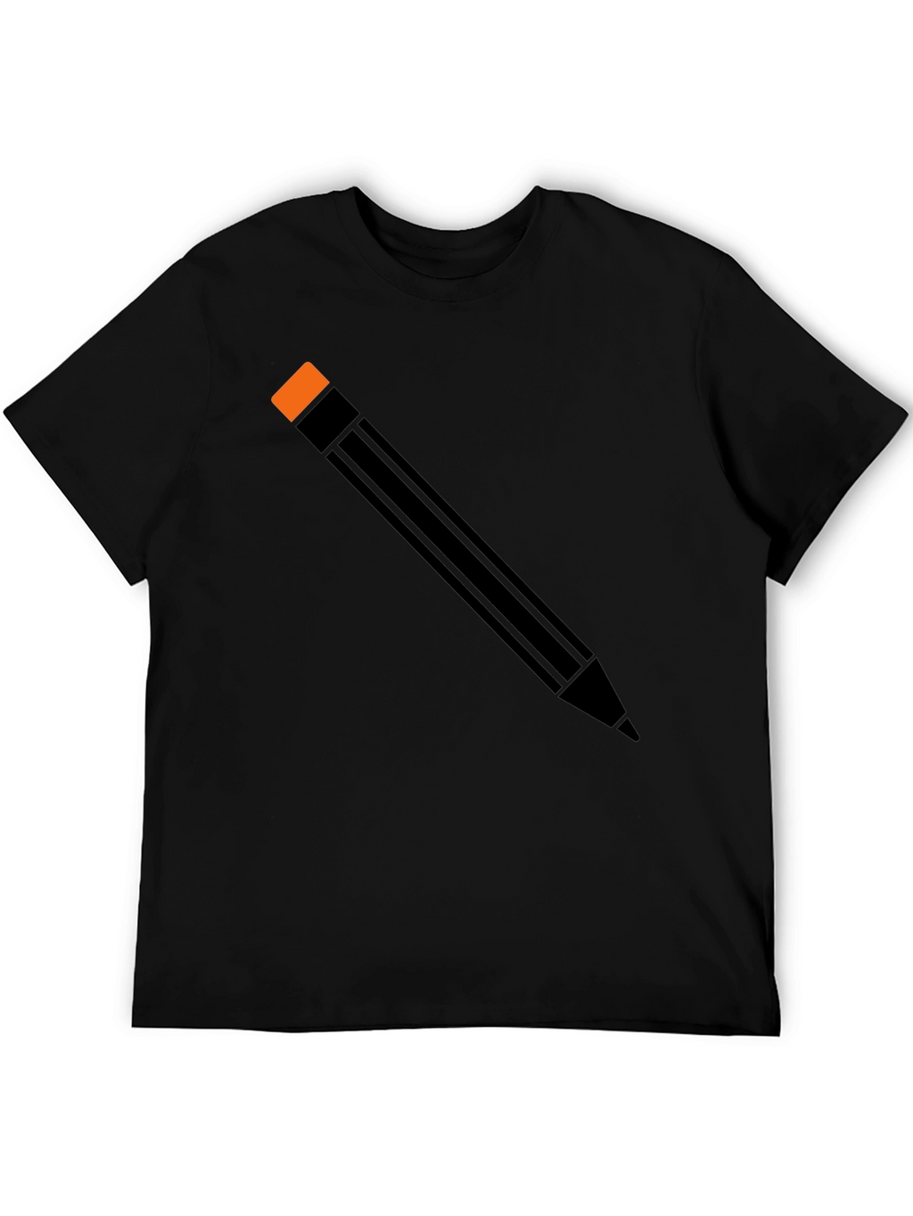 Pencil Graphic Tee - Unisex Black Cotton Shirt