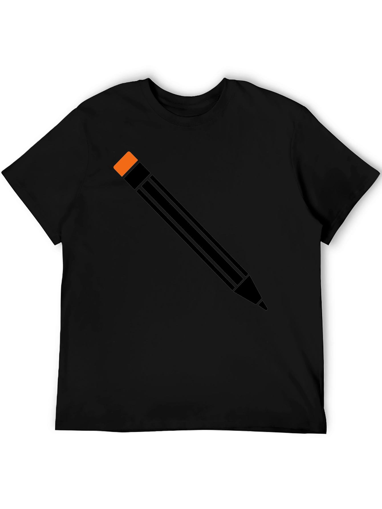 Pencil Graphic Tee - Unisex Black Cotton Shirt