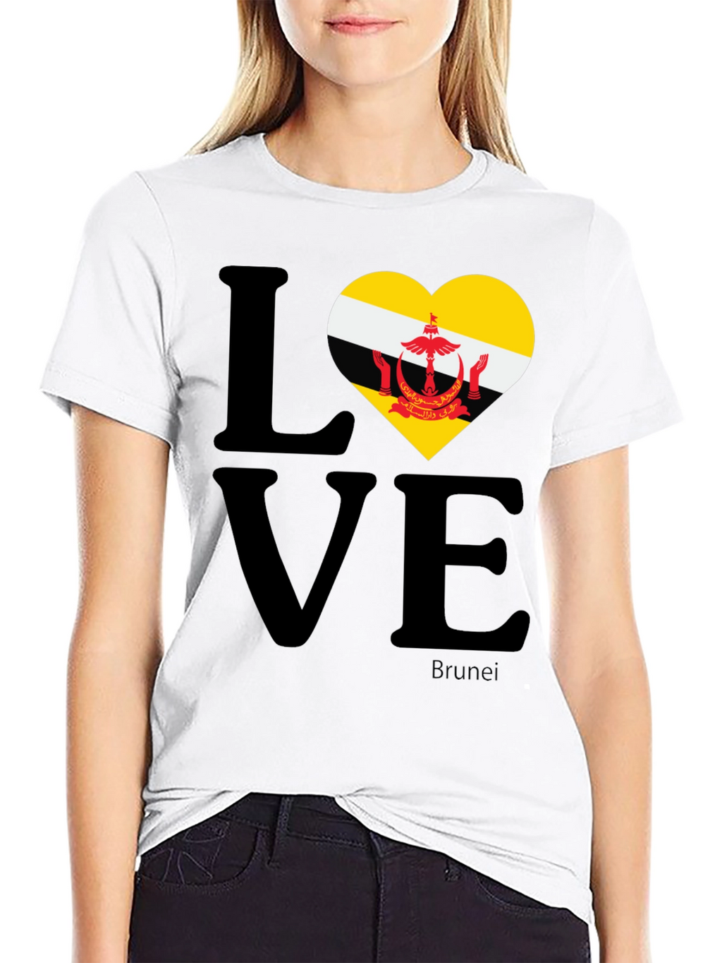 Brunei Flag Love Heart T-Shirt - Unisex