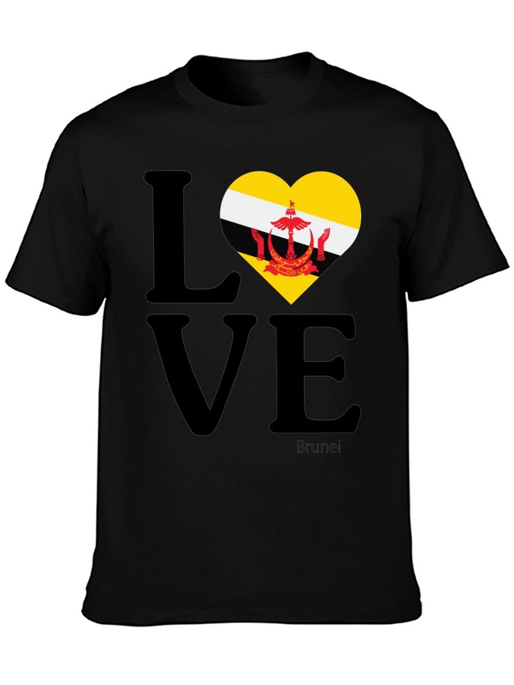 Brunei Flag Love Heart T-Shirt - Unisex