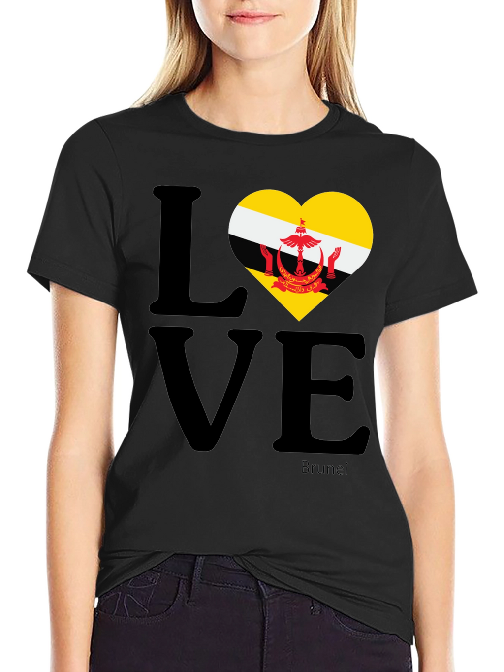 Brunei Flag Love Heart T-Shirt - Unisex