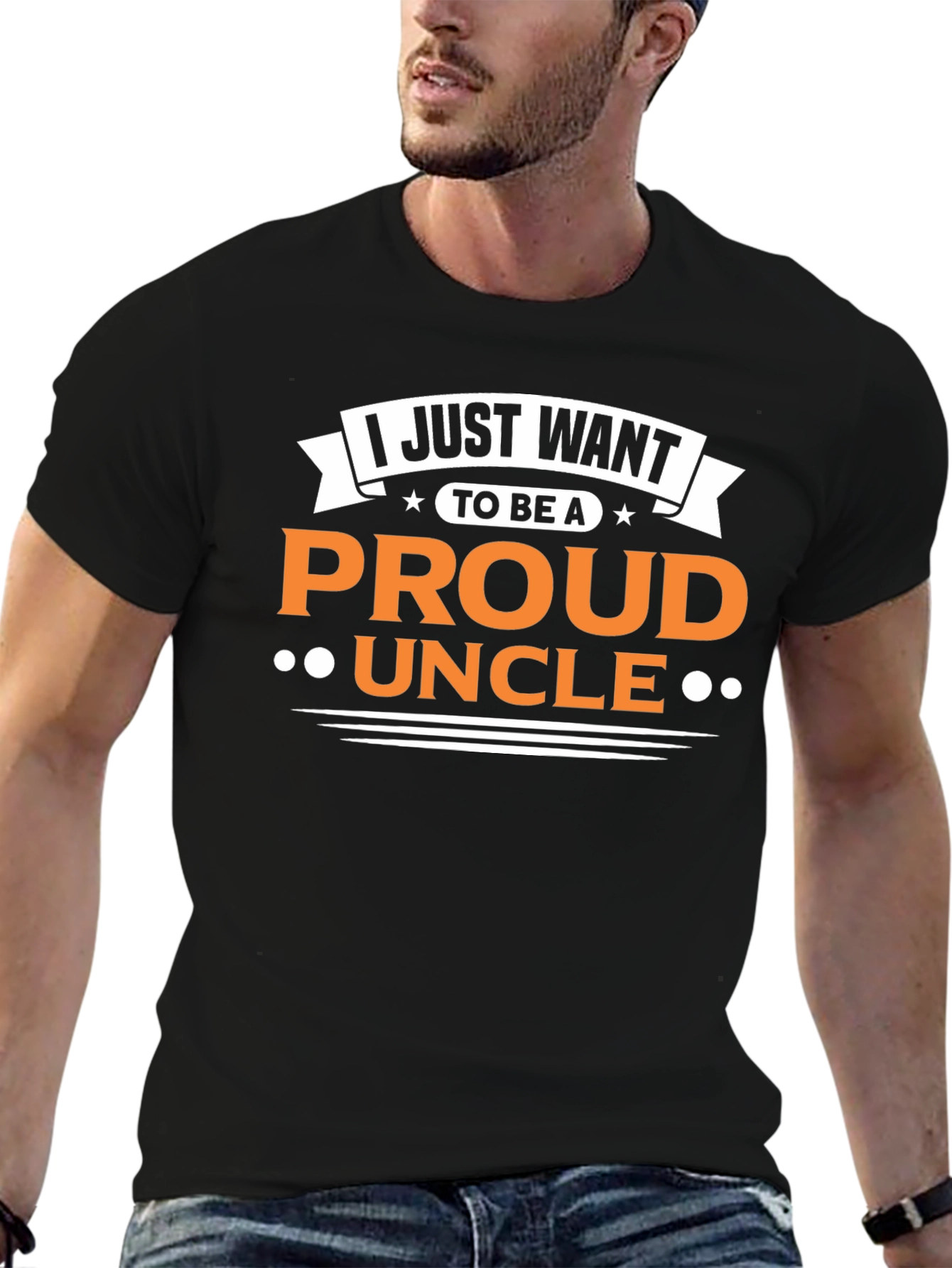 Proud Uncle Graphic T-Shirt - Black