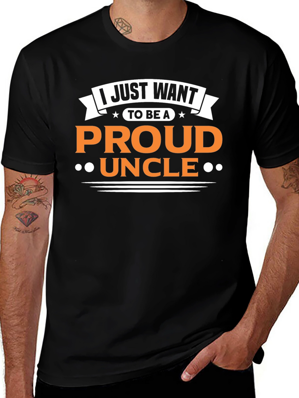 Proud Uncle Graphic T-Shirt - Black