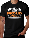 Proud Uncle Graphic T-Shirt - Black