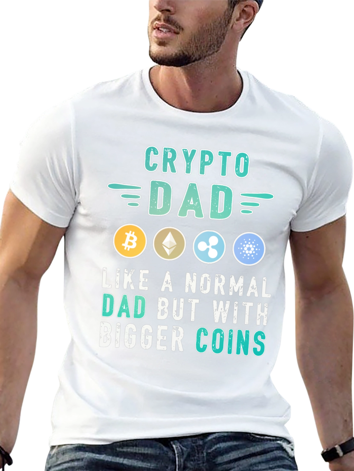 Crypto Dad T-Shirt - Bitcoin Ethereum XRP Cardano