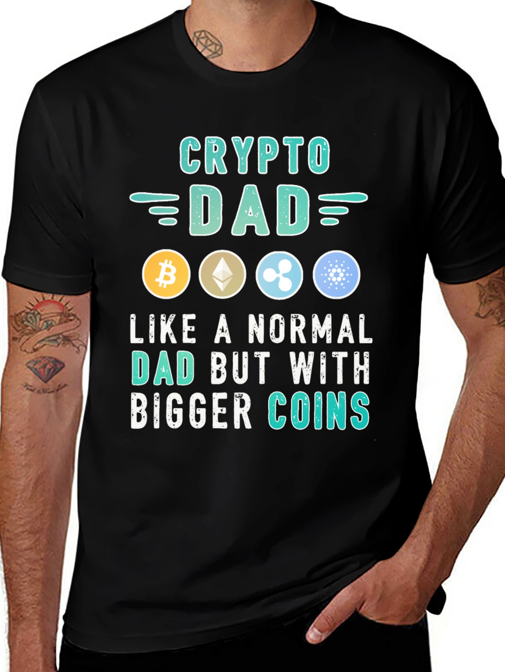 Crypto Dad T-Shirt - Bitcoin Ethereum XRP Cardano