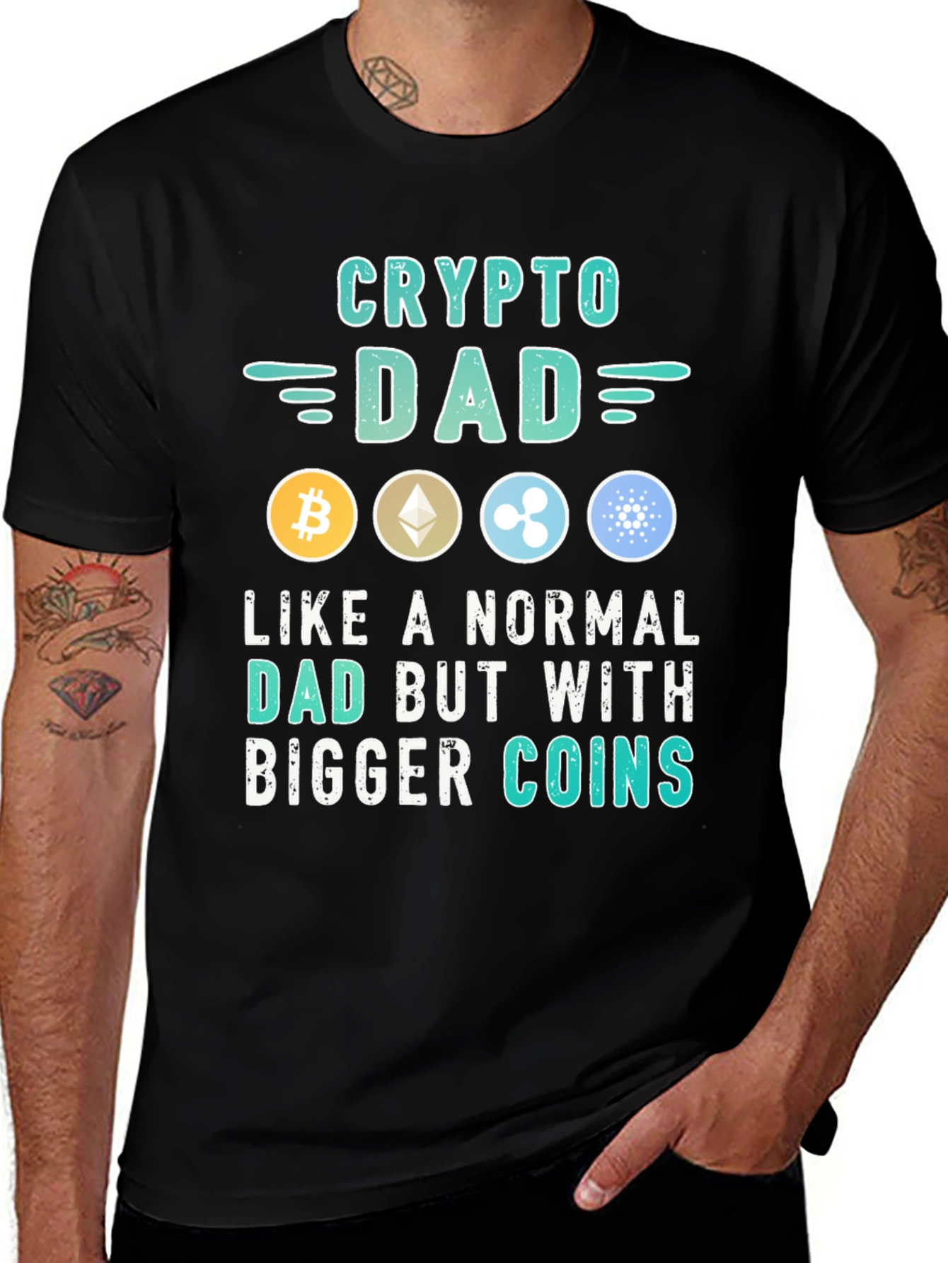 Crypto Dad T-Shirt - Bitcoin Ethereum XRP Cardano