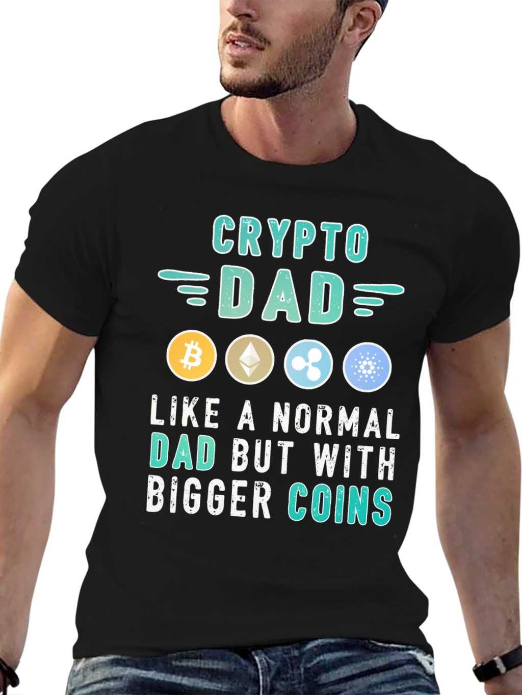 Crypto Dad T-Shirt - Bitcoin Ethereum XRP Cardano