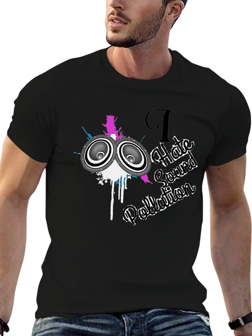 I Hate Sound Pollution Black Graphic Tee