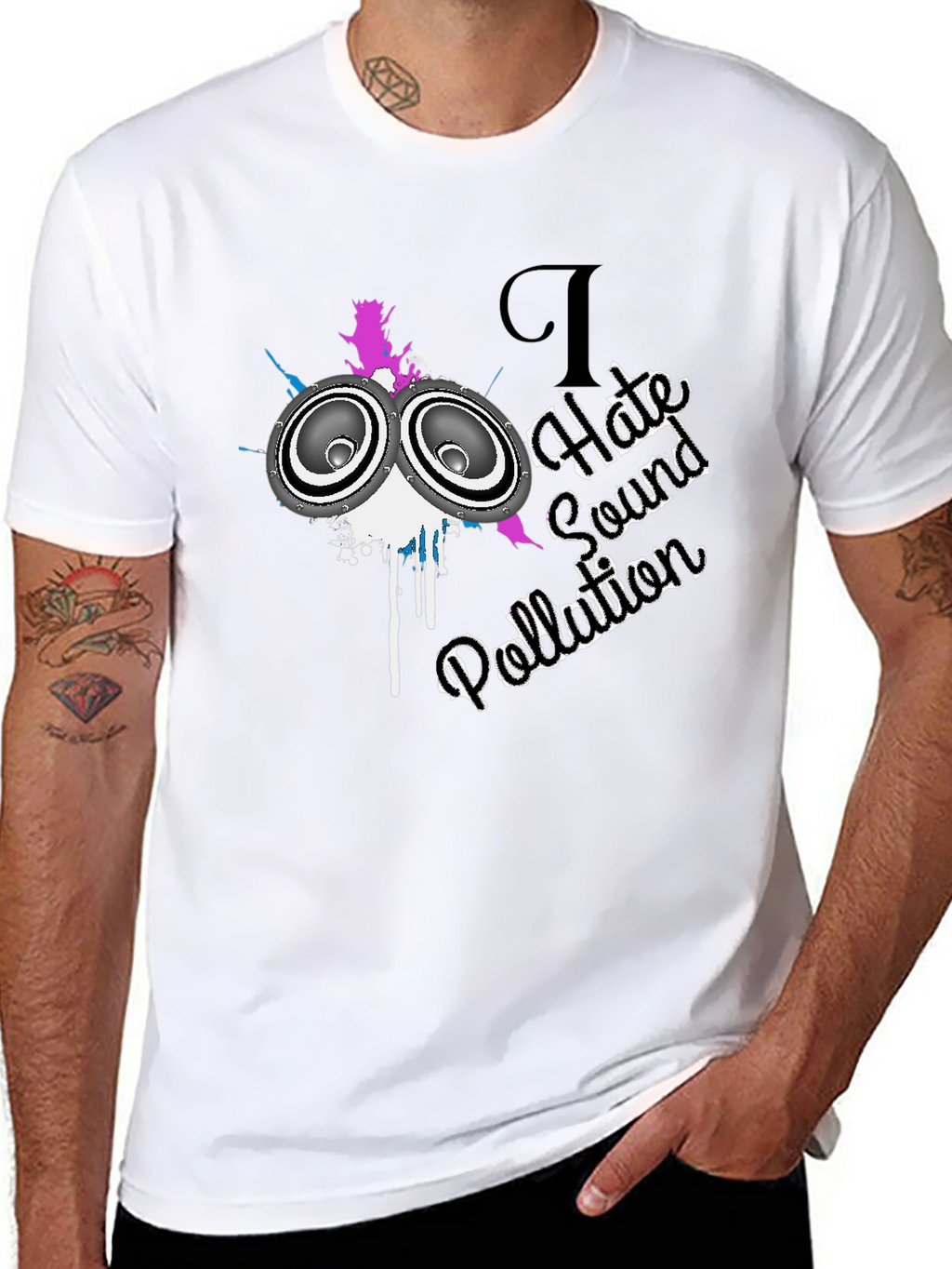 I Hate Sound Pollution Black Graphic Tee