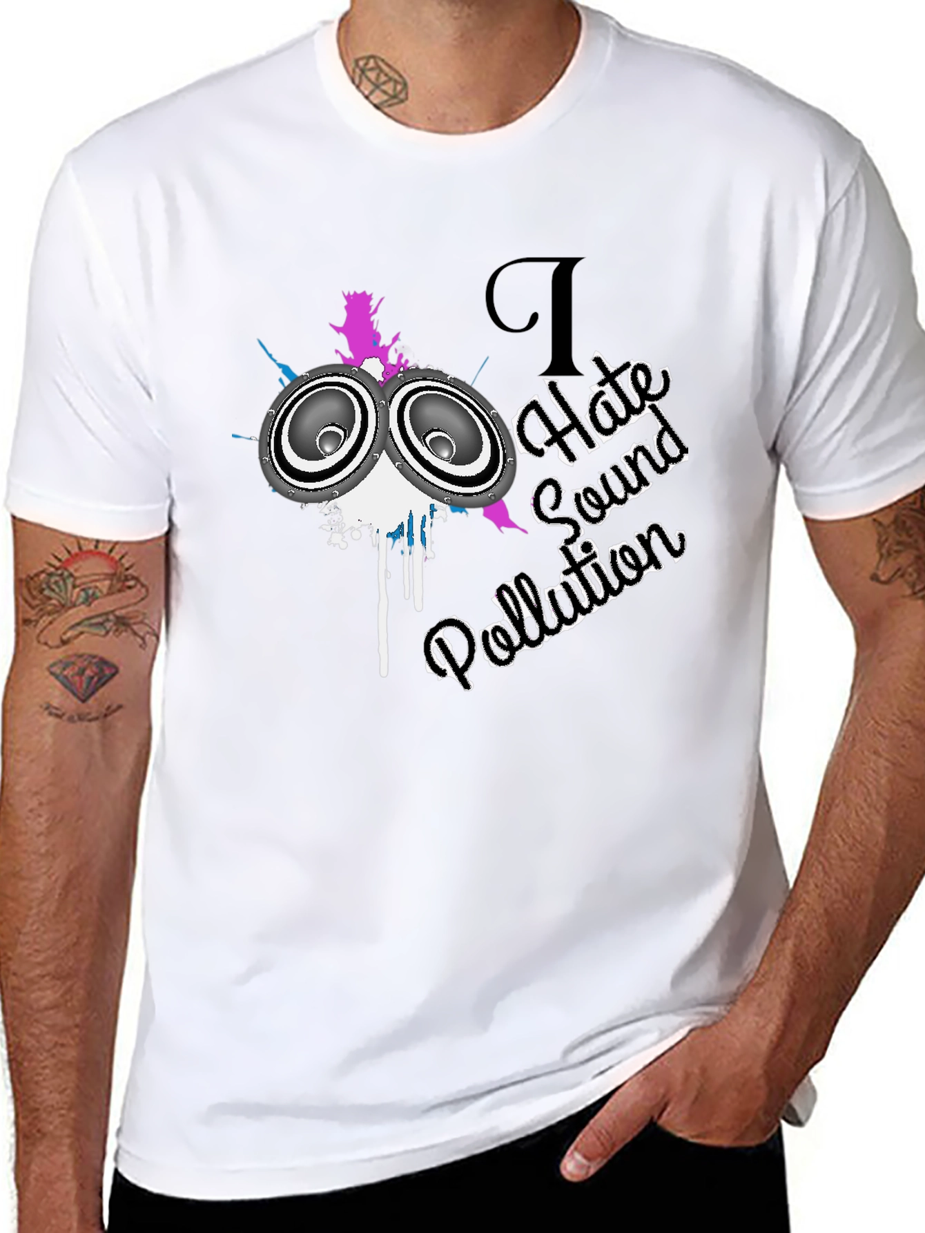 I Hate Sound Pollution Black Graphic Tee