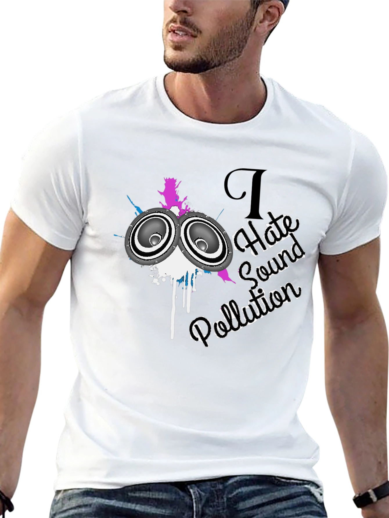 I Hate Sound Pollution Black Graphic Tee