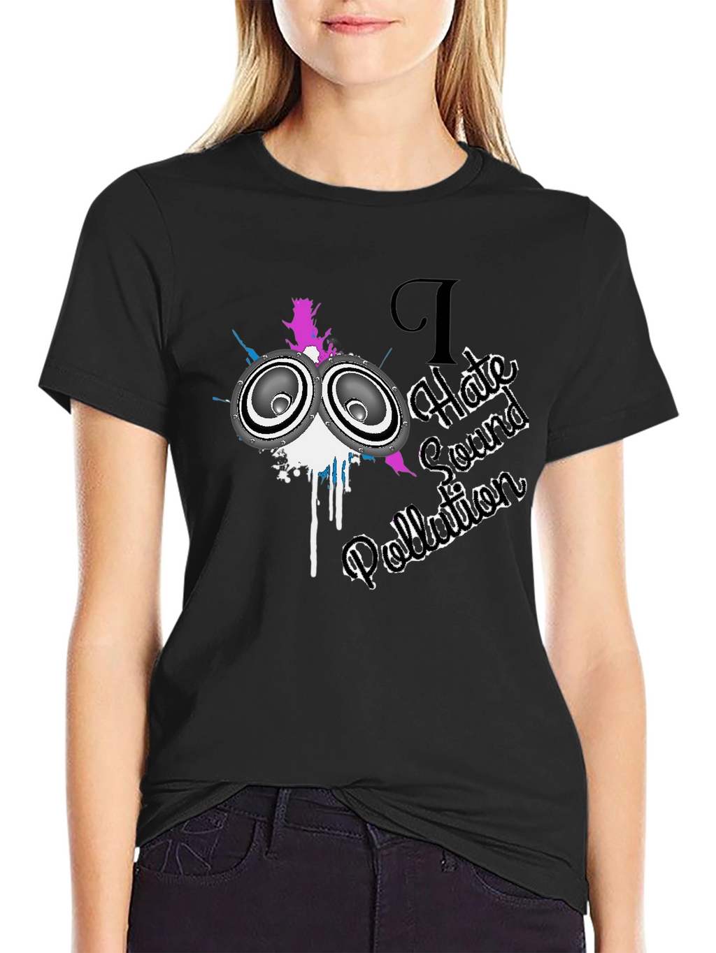 I Hate Sound Pollution Black Graphic Tee