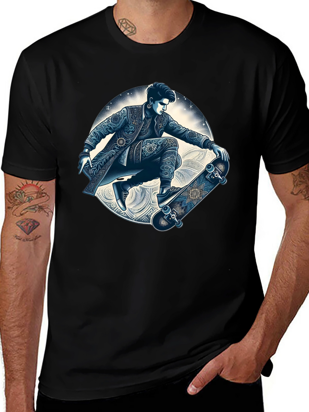 Skater Graphic T-Shirt - Cool Artistic Design
