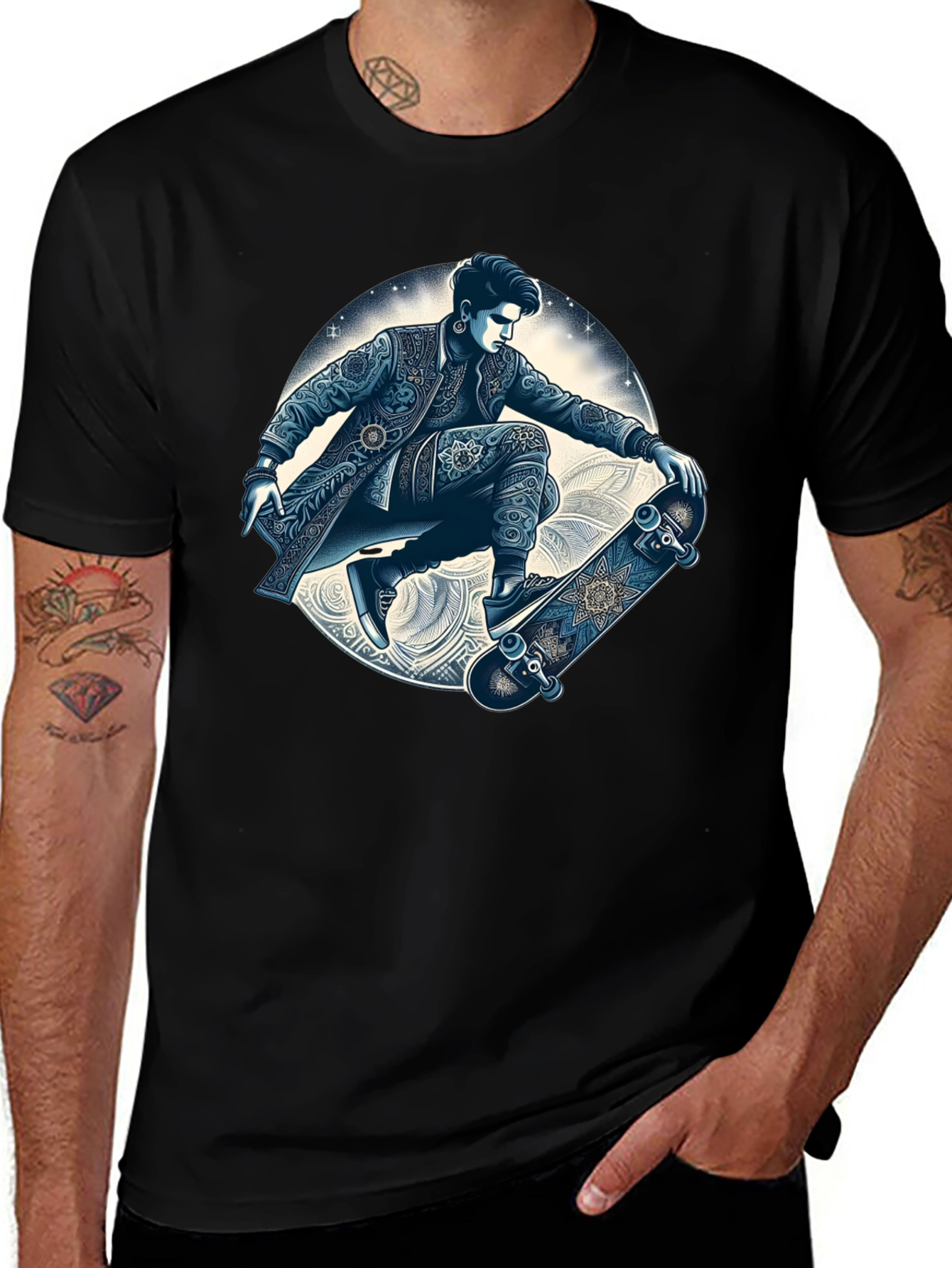 Skater Graphic T-Shirt - Cool Artistic Design