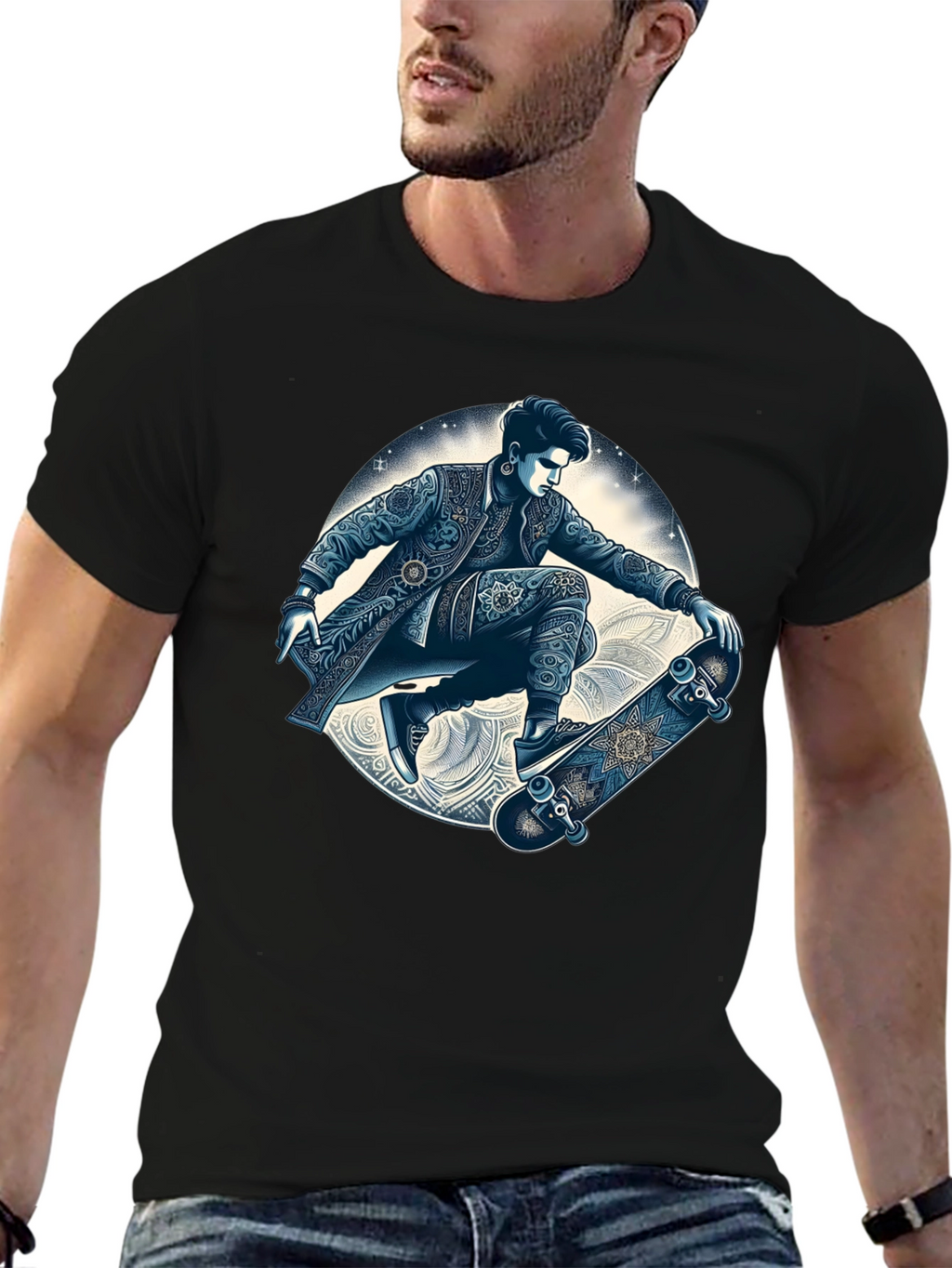 Skater Graphic T-Shirt - Cool Artistic Design