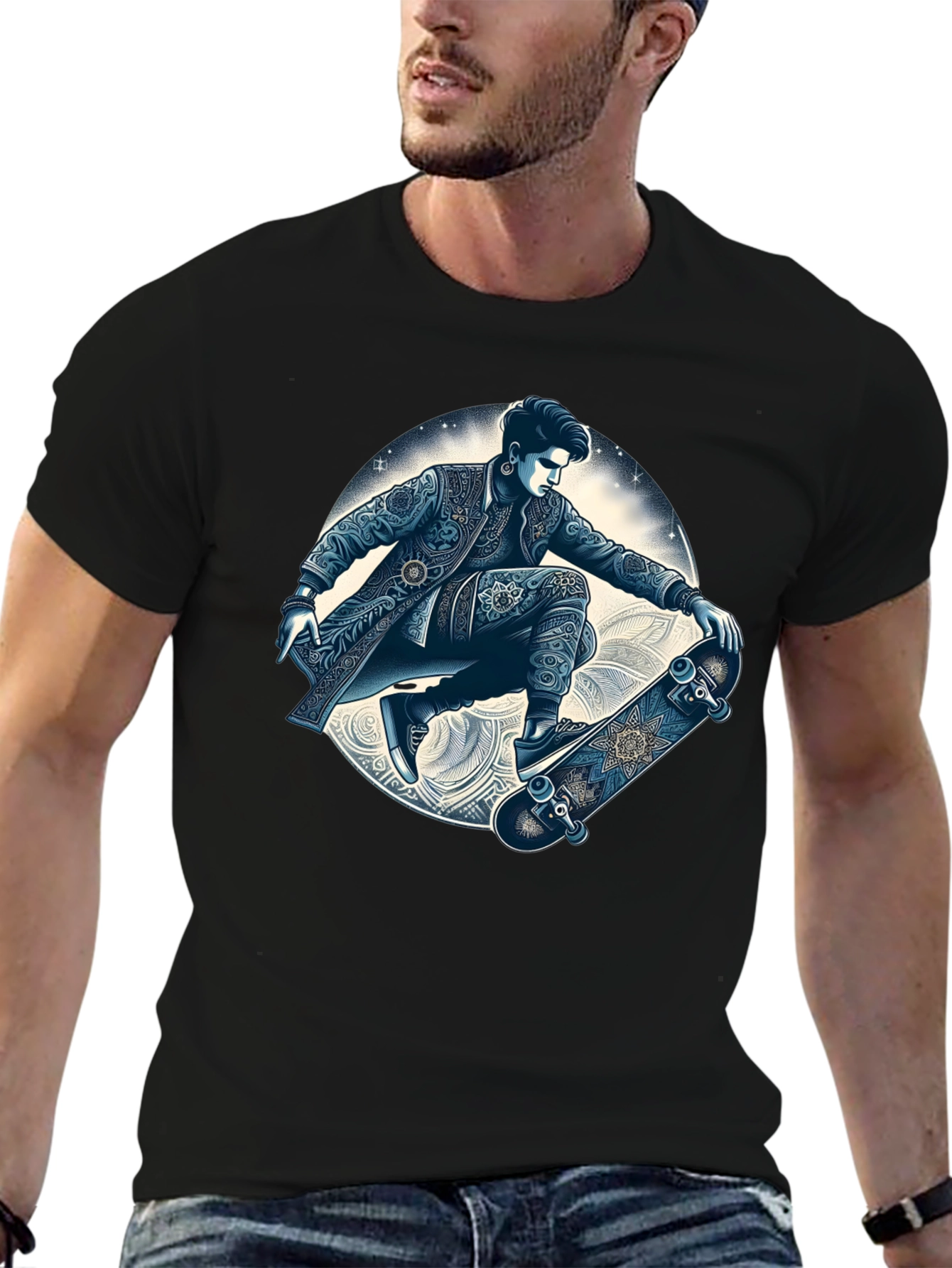 Skater Graphic T-Shirt - Cool Artistic Design