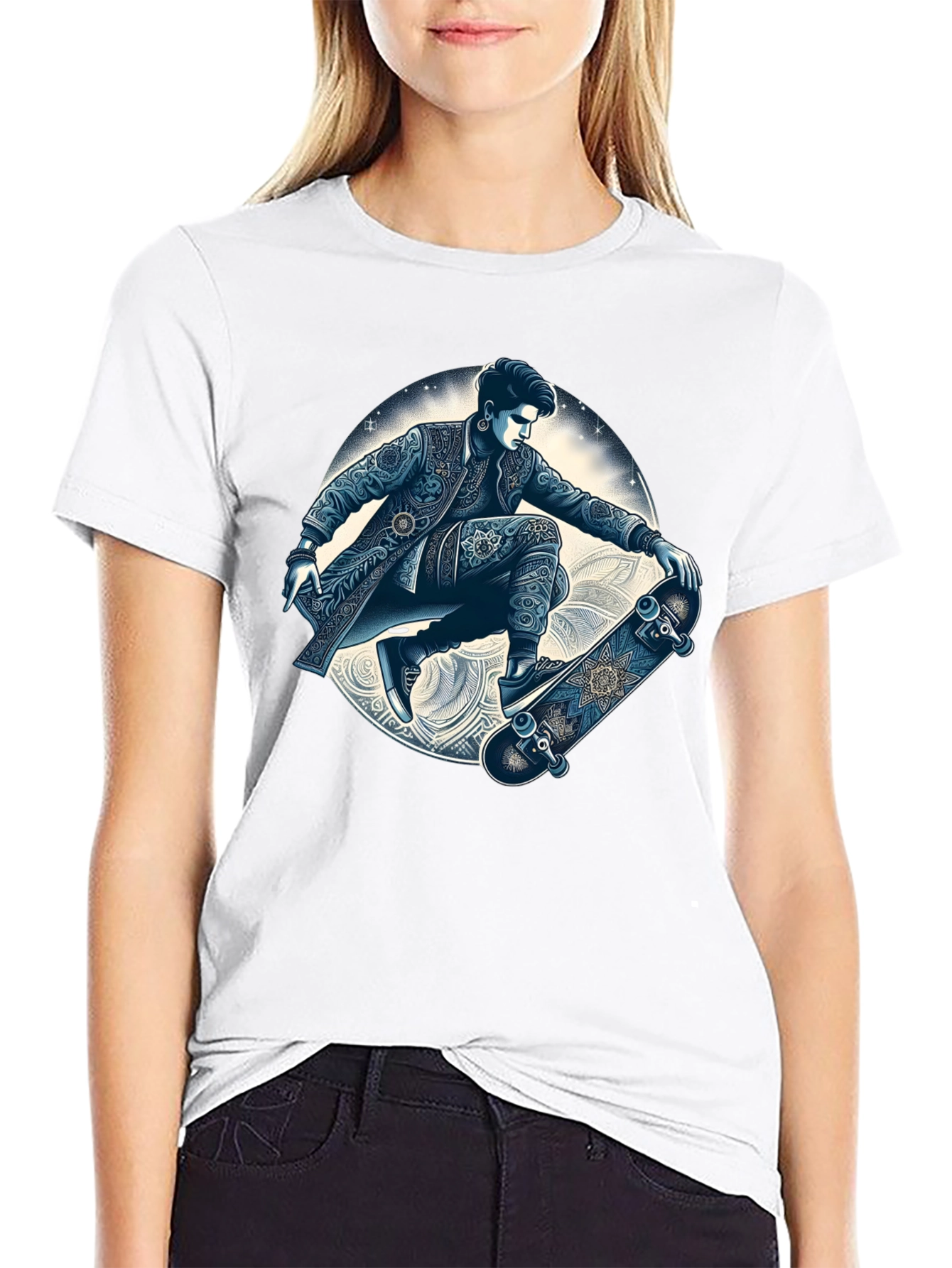 Skater Graphic T-Shirt - Cool Artistic Design