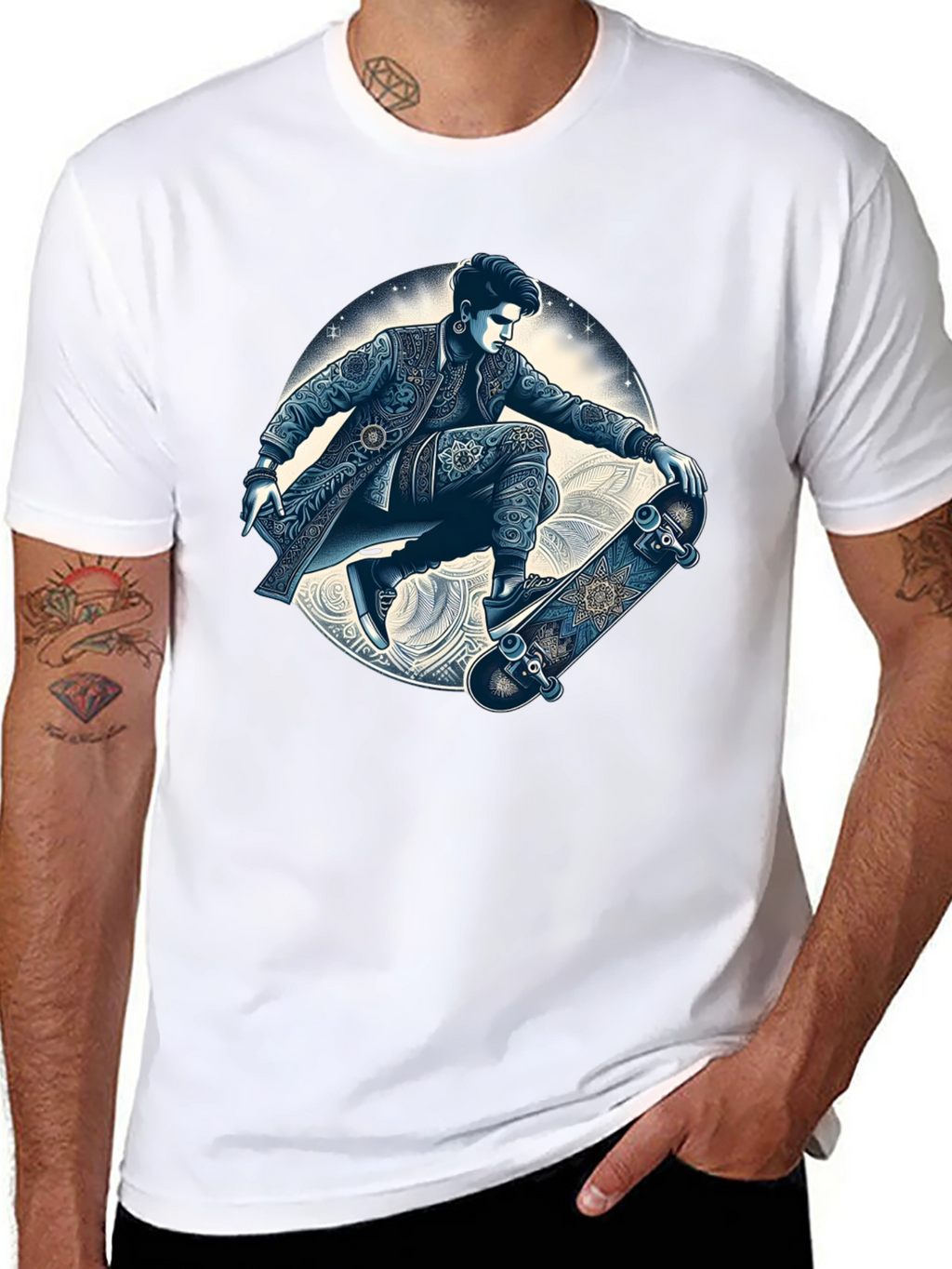 Skater Graphic T-Shirt - Cool Artistic Design