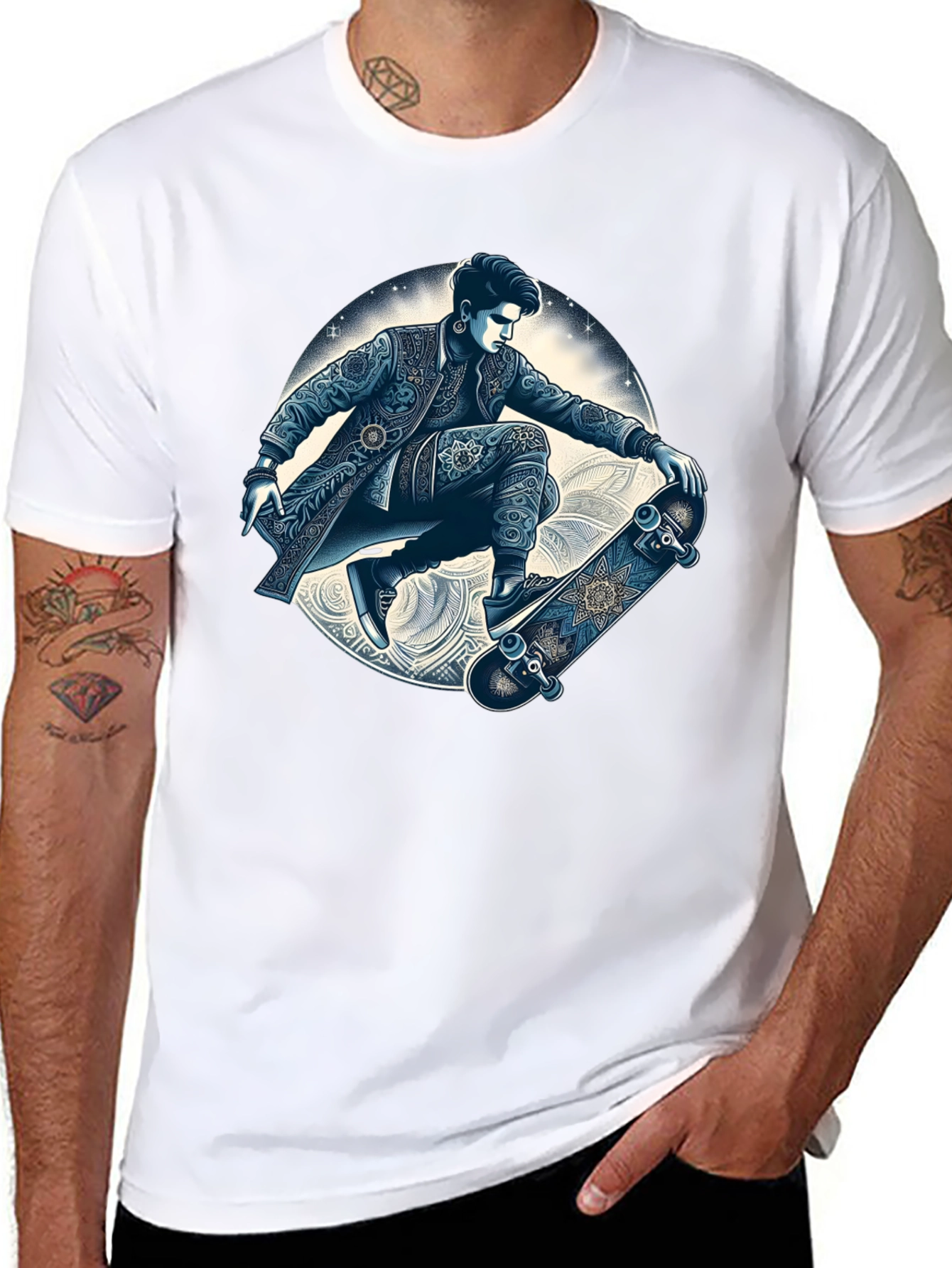 Skater Graphic T-Shirt - Cool Artistic Design