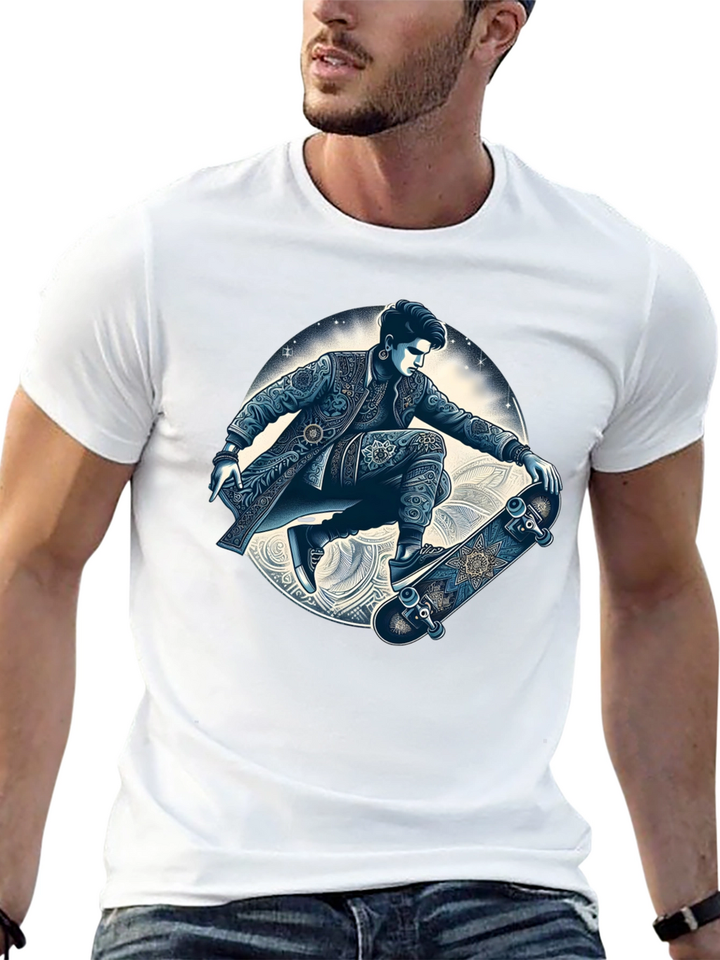 Skater Graphic T-Shirt - Cool Artistic Design