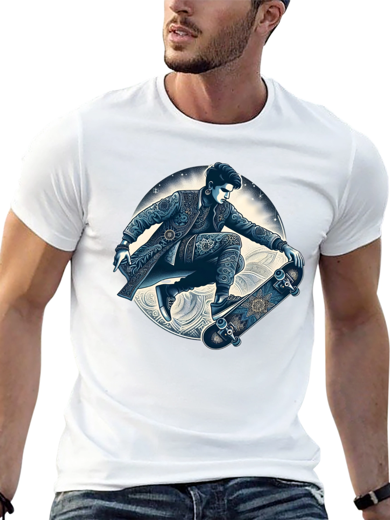 Skater Graphic T-Shirt - Cool Artistic Design