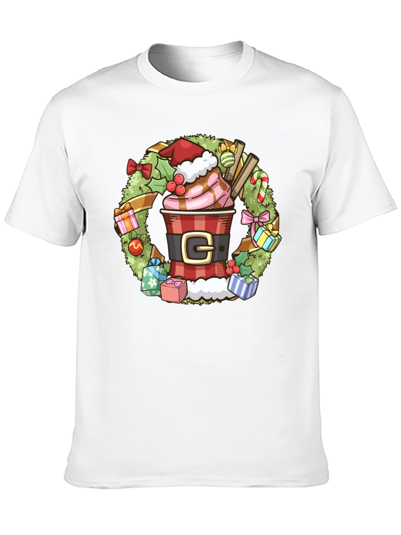 Festive Holiday Coffee Wreath T-Shirt