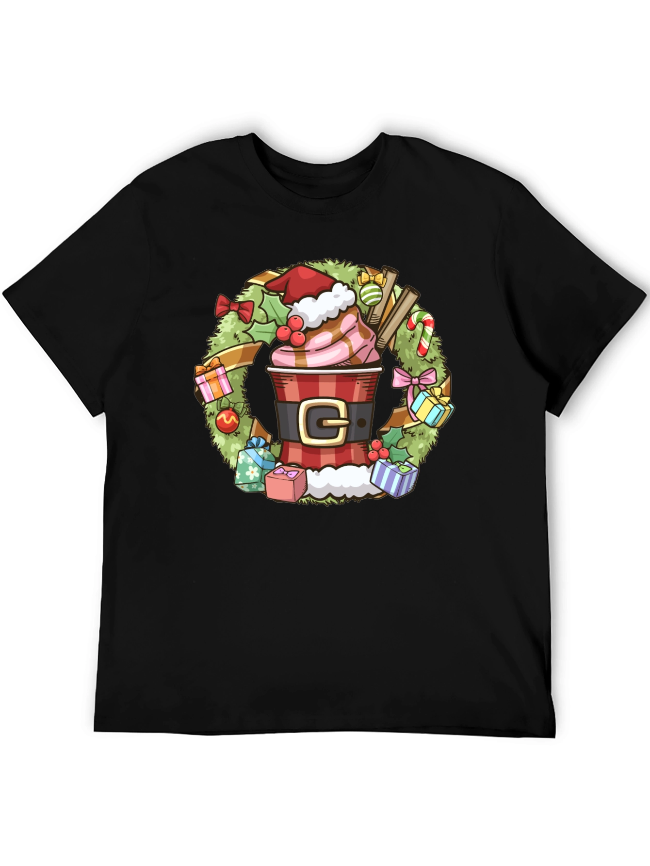 Festive Holiday Coffee Wreath T-Shirt