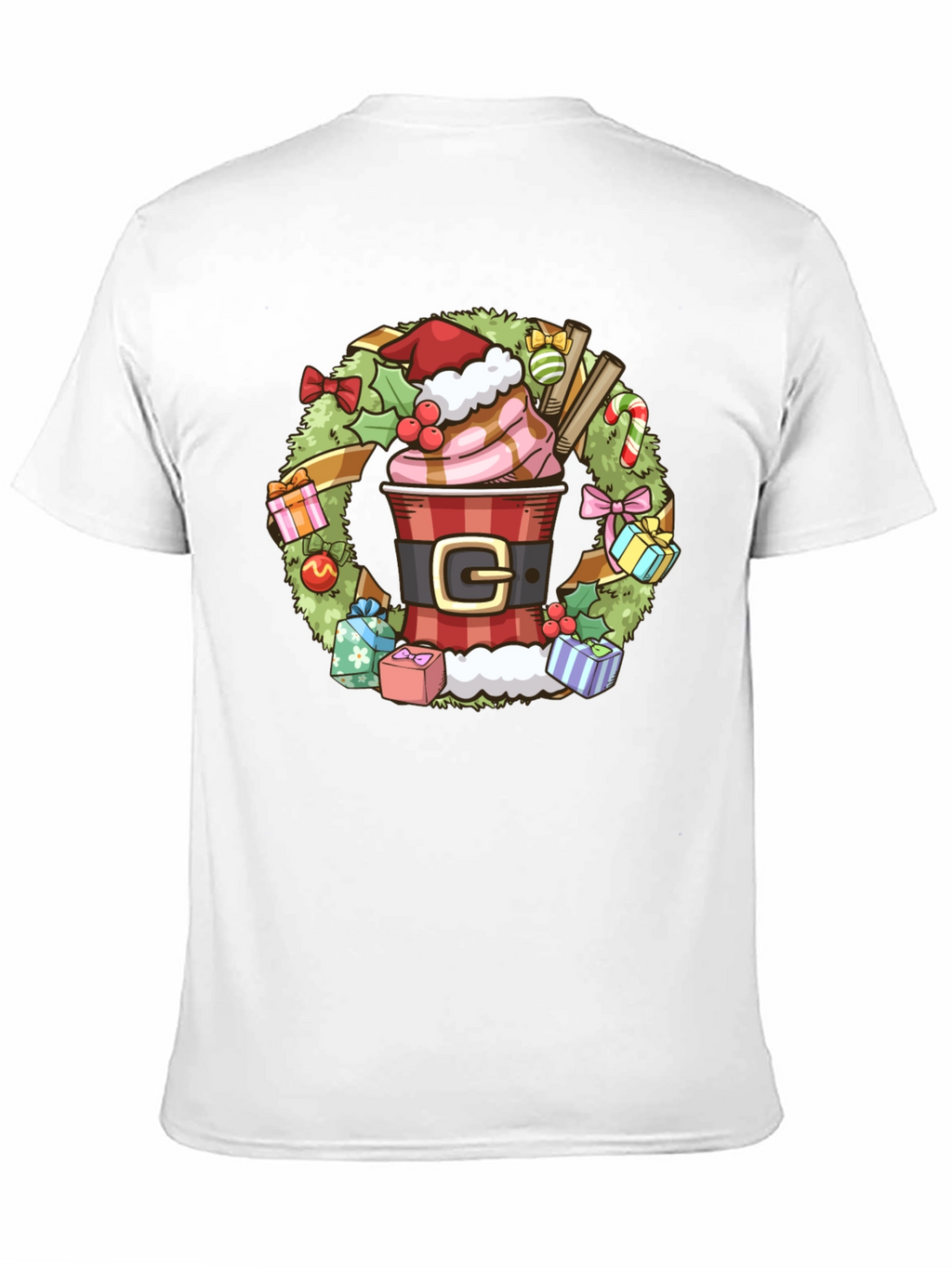 Festive Holiday Coffee Wreath T-Shirt